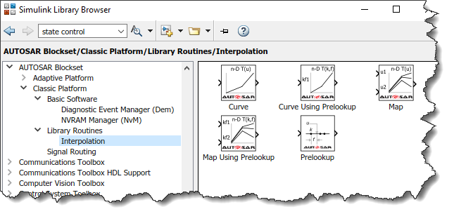 This figure describes the blocks in AUTOSAR blockset.