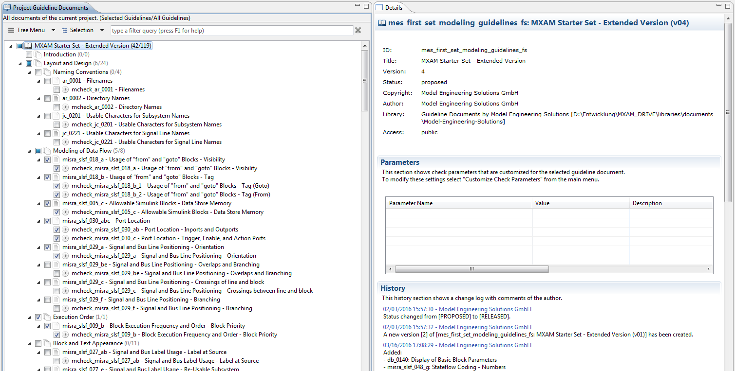This figure describes how to set up the guideline documents of the current project.